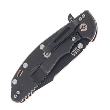 Hinderer Knives XM-24 Harpoon Spanto Folding Knife Orange G10 Battle Black Titanium Handle DLC S45VN Blade