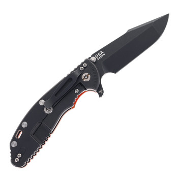 Hinderer Knives XM-24 Harpoon Spanto Folding Knife Orange G10 Battle Black Titanium Handle DLC S45VN Blade
