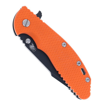 Hinderer Knives XM-24 Harpoon Spanto Folding Knife Orange G10 Battle Black Titanium Handle DLC S45VN Blade
