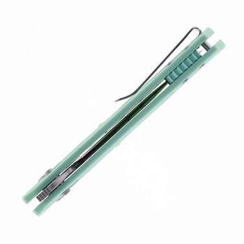 CRKT Sero Folding Knife Aqua Green GRN Handle S35VN Drop Point Plain Edge Satin Finish 7170B