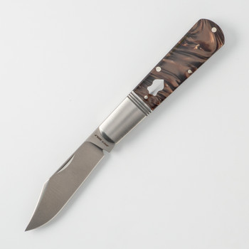 Jack Wolf Gateway Jack Folding Knife Kirinite Goddess Handle 14C28N Clip Point Plain Edge Satin Finish