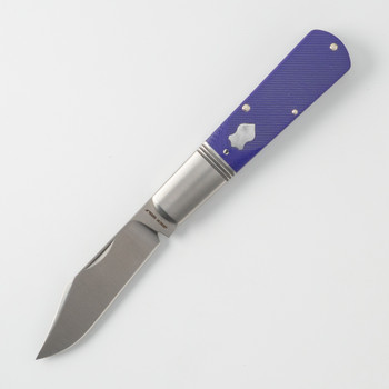 Jack Wolf Gateway Jack Folding Knife Purple G10 Sawcut Handle 14C28N Clip Point Plain Edge Satin Finish