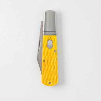 Jack Wolf Gateway Jack Folding Knife Yellow Jigged Bone Handle 14C28N Clip Point Plain Edge Satin Finish