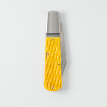 Jack Wolf Gateway Jack Folding Knife Yellow Jigged Bone Handle 14C28N Clip Point Plain Edge Satin Finish