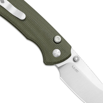 (Scratch on Blade) Open Box/Return Kizer T1 BD Folding Knife Olive Green Micarta Handle Nitro-V Drop Point Plain Edge Satin Finish V3490.2BA1