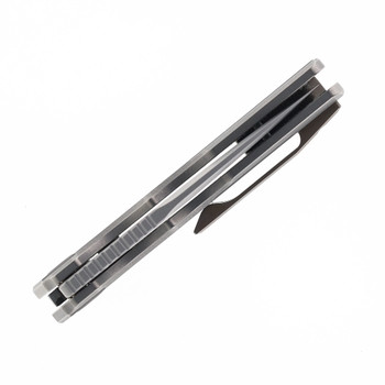 (Custom Milled) Ticonic Knives Ticon 1 Elite Folding Knife Milled Titanium Handle M390 Blade Top Liner Lock