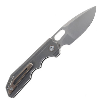 (Custom Milled) Ticonic Knives Ticon 1 Elite Folding Knife Milled Titanium Handle M390 Blade Top Liner Lock