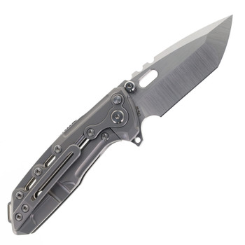 Reate T1000  Folding Knife Milled Titanium Handle 3V Satin Blade T1000