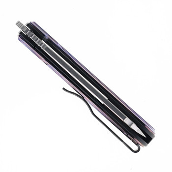 Mechforce Caipiri Front Flipper Folding Knife Titanium Alloy/MokuTi Handle M390 Plain Edge