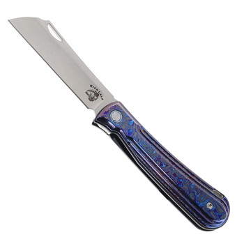 Mechforce Caipiri Front Flipper Folding Knife Titanium Alloy/MokuTi Handle M390 Plain Edge