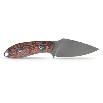 Vosteed Inferno Fixed Blade Knife Copper Raindrop Micarta Handle 14C28N Drop Point Plain Edge Beadblast Stonewash Finish D0803