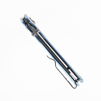 (Scratch) Open Box/Returned WMK Exclusive Bestechman Cicada's Wing Folding Knife Blue Crystalized Titanium Handle Magnacut Blade BMK06-C-2