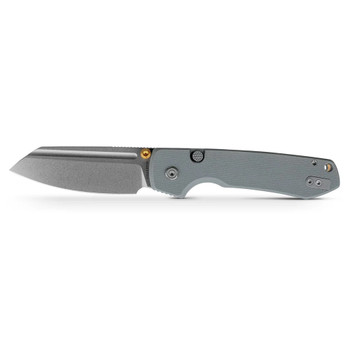 Vosteed Raccoon 2.0 Top Liner Lock Folding Knife Gray G10 Handle 14C28N Modified Sheepsfoot Plain Edge Stonewash Finish A2930