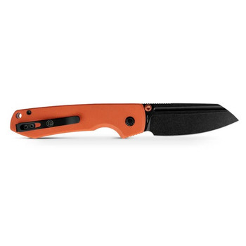 Vosteed Raccoon 2.0 Top Liner Lock Folding Knife Orange G10 Handle 14C28N Modified Sheepsfoot Plain Edge Black Stonewash Finish A2931