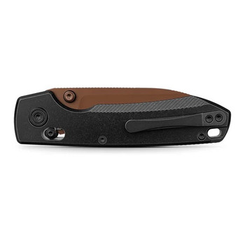 Vosteed Raccoon TiSlim Folding Knife Black Titanium Handle 154CM Drop Point Plain Edge Copper Dune Finish A4504