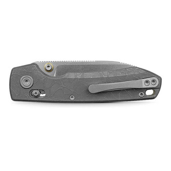 Vosteed Raccoon TiSlim Folding Knife Acid Wash Gray Titanium Handle S35VN Drop Point Plain Edge Stonewash Finish A4506