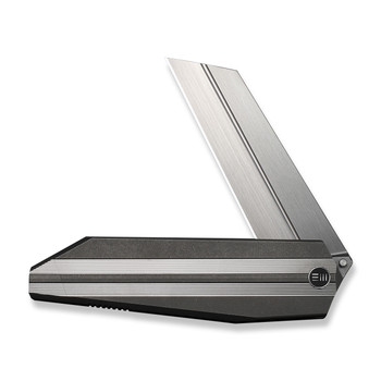 (Blemish on Blade) WE Collinear Folding Knife Gray/Satin Titanium Handle/Endcap M390 Plain Edge Hand Rubbed Satin Finish WE22034D-2