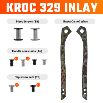Vosteed Kroc 329 Inlay Kit Rasta Camo Carbon Inlay w/Hardware W0203