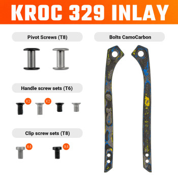 Vosteed Kroc 329 Inlay Kit Bolts Camo Carbon Inlay w/Hardware W0204