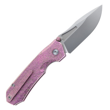 Remette RT-Rhino Folding Knife Purple Anodic Oxidation Titanium Handle M390 Plain Edge RNTB1