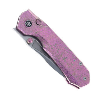 Remette RT-Rhino Folding Knife Purple Anodic Oxidation Titanium Handle M390 Plain Edge RNTB1