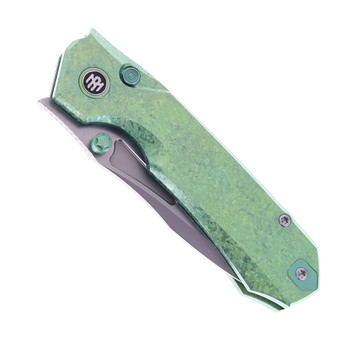 Remette RT-Rhino Folding Knife Green Anodic Oxidation Titanium Handle M390 Plain Edge RNTB4