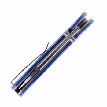 Remette Folding Knife Blue G10 Handle 14C28N Plain Edge RT-BEE-B