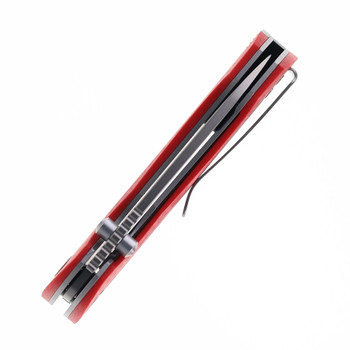 Remette Folding Knife Red G10 Handle 14C28N Plain Edge RT-BEE-R