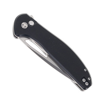 Bestechman Whalefin Folding Knife Black G10 Handle D2 Plain Edge Flat Stonewash/Satin Finish BMK18A