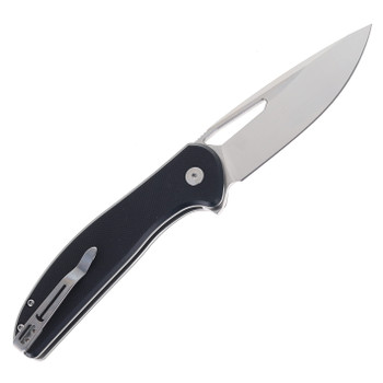 Bestechman Whalefin Folding Knife Black G10 Handle D2 Plain Edge Flat Stonewash/Satin Finish BMK18A