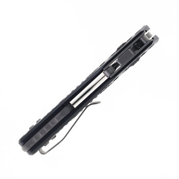 Microtech MSI Mini RAM-LOK Folding Knife Black Frag Aluminum Handle Bohler M390MK Apocalyptic Modified Sheepsfoot Plain Blade 210M-10APFR