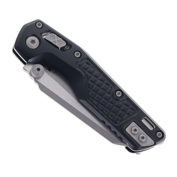 Microtech MSI Mini RAM-LOK Folding Knife Black Frag Aluminum Handle Bohler M390MK Apocalyptic Modified Sheepsfoot Plain Blade 210M-10APFR