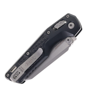 Microtech MSI Mini RAM-LOK Folding Knife Black Frag Aluminum Handle Bohler M390MK Apocalyptic Modified Sheepsfoot Plain Blade 210M-10APFR