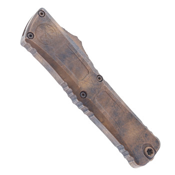 Microtech Combat Troodon Gen III OTF Automatic Knife Signature Series Engraved Aluminum Handle M390MK Plague Outbreak Tanto Blade 1144-1PLOBS