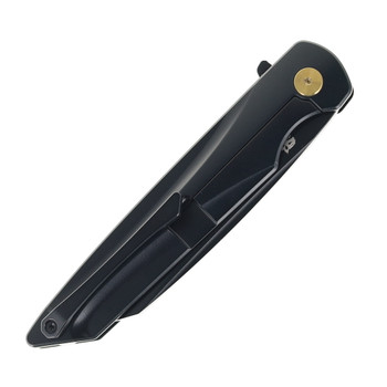 Skelton Bladeworks & Reawaker Knives Trimaxion Folding Knife Black PVD Titanium Handle PVD M390 Blade