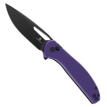 Bestechman Whalefin Folding Knife Purple G10 Handle D2 Plain Edge Black PVD Finish BMK18F