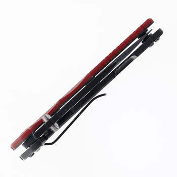 Hinderer Eklipse Slicer Folding Knife Red G10 Handle Battle Black S45VN Blade & Lockside