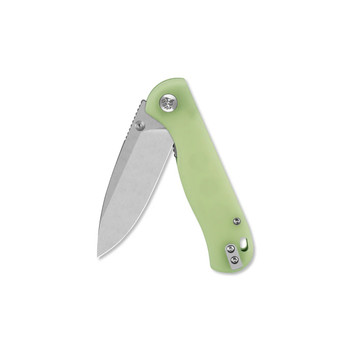 QSP Ferret Folding Knife Glow in the Dark Resin Handle Nitro-V Clip Point Plain Edge Stonewash Finish QS170-C1