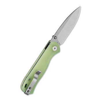 QSP Ferret Folding Knife Glow in the Dark Resin Handle Nitro-V Clip Point Plain Edge Stonewash Finish QS170-C1