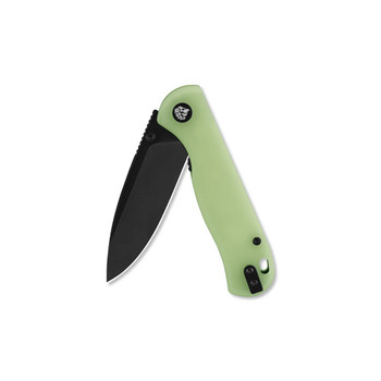 QSP Ferret Folding Knife Glow in the Dark Resin Handle Nitro-V Clip Point Plain Edge Black Finish QS170-C2