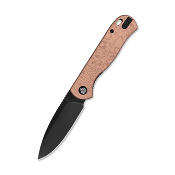 QSP Ferret Folding Knife Copper Foil G10 Handle Nitro-V Clip Point Plain Edge Black Finish QS170-E2