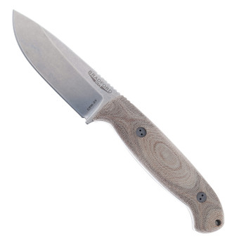 Bradford Knives 3D Guardian 4.5 Fixed Blade Knife Natural Micarta Handle CPM-3V  Stonewash Finish Sabre Grind 4.5S-104-3V