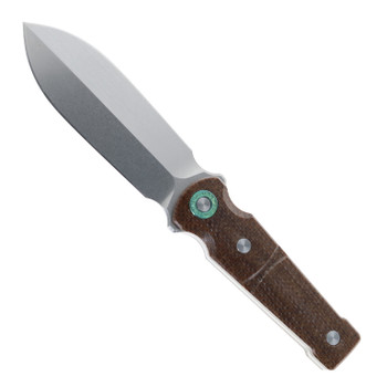 TwoSun Fixed Blade Knife Brown Micarta Handle D2 Plain Edge Stonewash Finish TS531