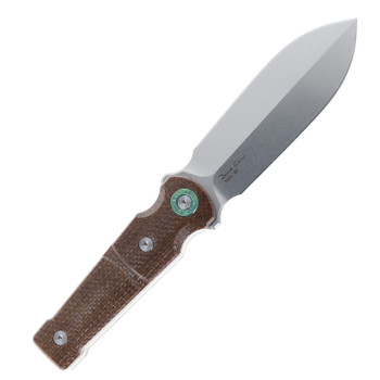 TwoSun Fixed Blade Knife Brown Micarta Handle D2 Plain Edge Stonewash Finish TS531