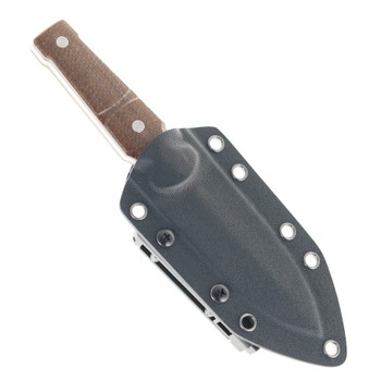 TwoSun Fixed Blade Knife Brown Micarta Handle D2 Plain Edge Stonewash Finish TS531