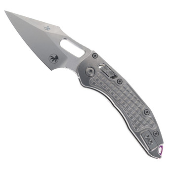 Microtech Marfione Folding Knife Stonewash Titanium Handle M390 Spear Point Plain Edge Stonewash Finish 169RL-10FRMS3