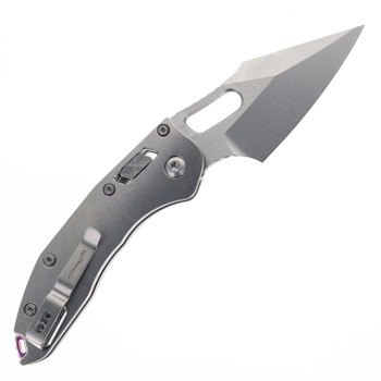 Microtech Marfione Folding Knife Smooth Stonewash Titanium Handle M390 Spear Point Plain Edge Stonewash Finish 169RL-10MS3