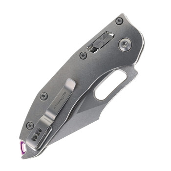 Microtech Marfione Folding Knife Smooth Stonewash Titanium Handle M390 Spear Point Plain Edge Stonewash Finish 169RL-10MS3