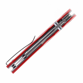 Remette Cool Whale Folding Knife Red G10 Handle 14C28N Plain Edge RTCL-GN3