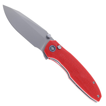 Remette Cool Whale Folding Knife Red G10 Handle 14C28N Plain Edge